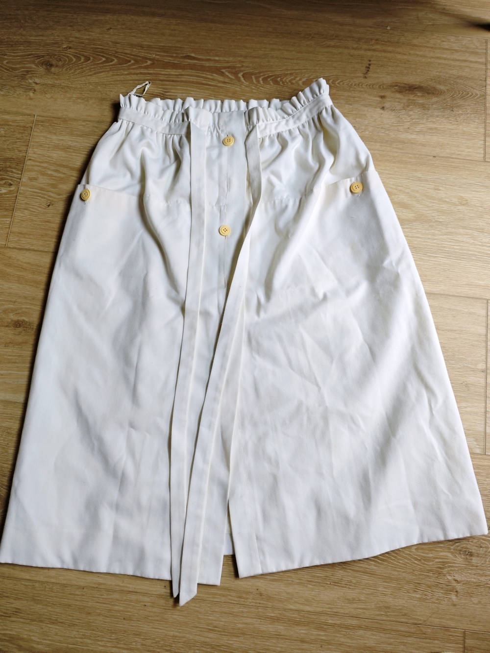 Vintage Luxury Florence Paris Cream A-Line Skirt